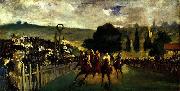 Edouard Manet Racing at Longchamp, oil on canvas